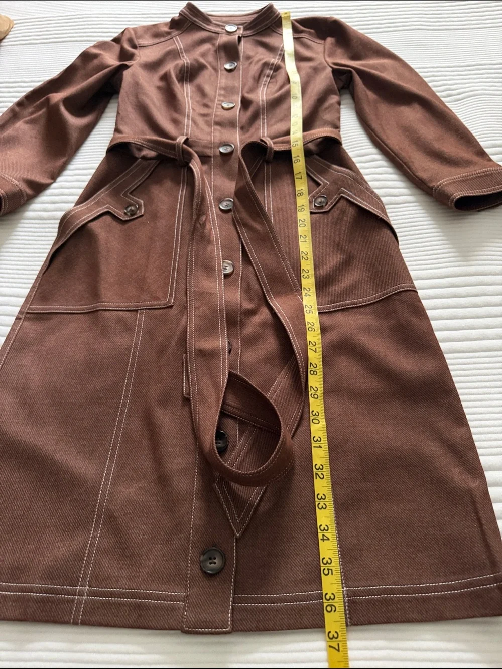 NWT Cartolina Harris Dress XXS Mocha Belted Utility Shirt Midi Quiet Luxury